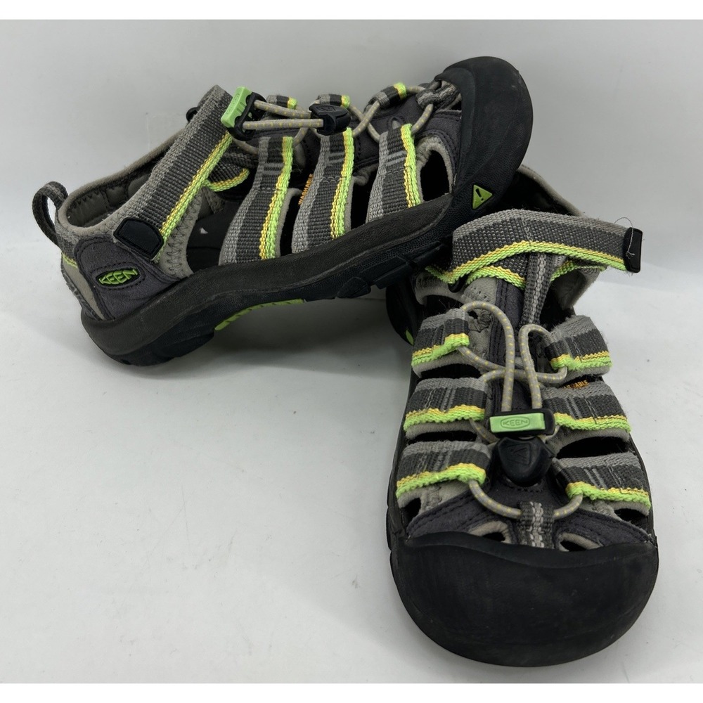 Keen Newport H2 Kids Water Sandals Hiking Shoes Hook And Loop Gray Green Size 1
